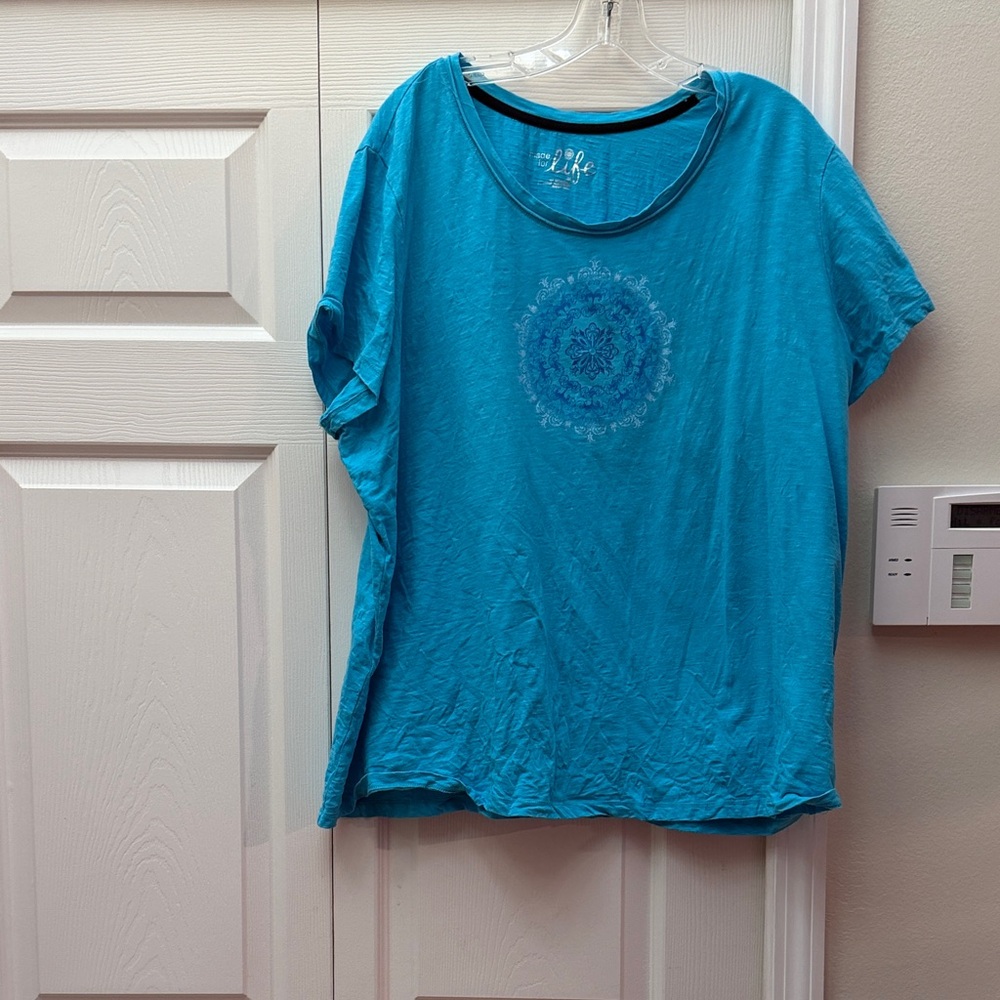 Made for Life light blue Short Sleeve Tee with Mandala, cotton